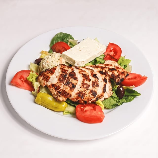 Greek Salad with Grilled Chicken.