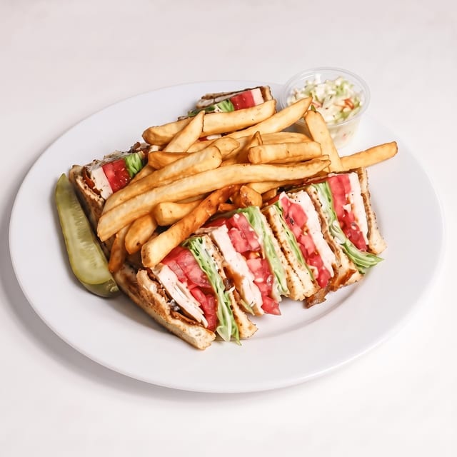 Turkey Bacon Club Sandwich.
